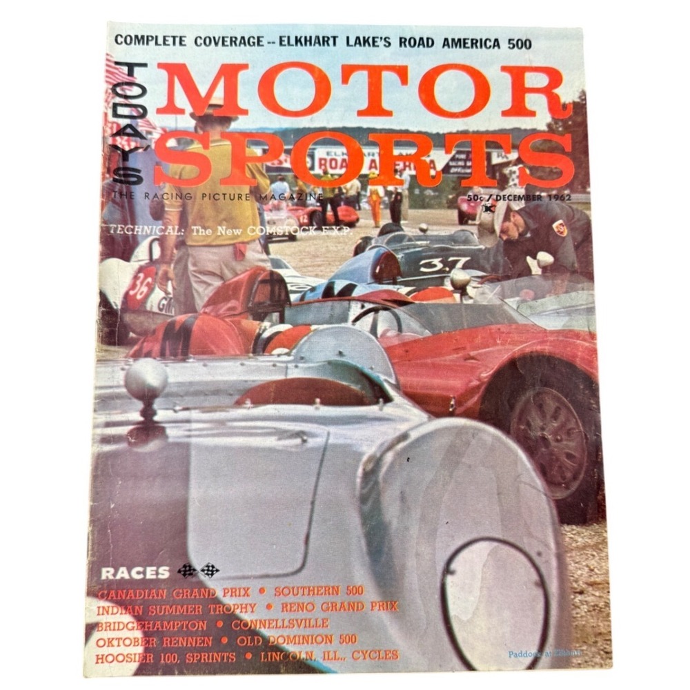 Vintage Todays Motor Sports Magazine December 1962 Road America 500 Comstock EXP